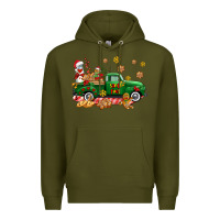 Army Green santa fuel   cookies truck Premium Hoodie - AdoDesignShop
