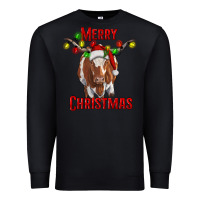 Black Merry Christmas Longhorn Cow Premium Sweatshirt - RanaPortraitStore