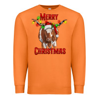Carrot Merry Christmas Longhorn Cow Premium Sweatshirt - RanaPortraitStore