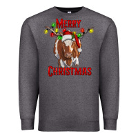 Charcoal Heather Merry Christmas Longhorn Cow Premium Sweatshirt - RanaPortraitStore