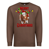 Chestnut Merry Christmas Longhorn Cow Premium Sweatshirt - RanaPortraitStore