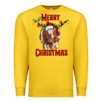 Lemon Merry Christmas Longhorn Cow Premium Sweatshirt - RanaPortraitStore
