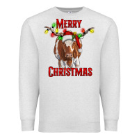 Oatmeal Heather Merry Christmas Longhorn Cow Premium Sweatshirt - RanaPortraitStore
