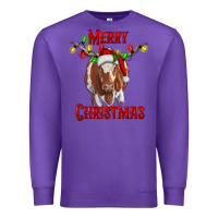 Purple Merry Christmas Longhorn Cow Premium Sweatshirt - RanaPortraitStore