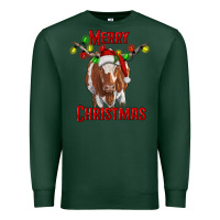 Sports Green Merry Christmas Longhorn Cow Premium Sweatshirt - RanaPortraitStore