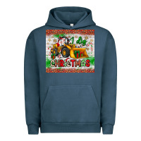 Pigment Midnight Navy i dig christmas bulldozer santa Urban Hoodie - JahusDesignShop