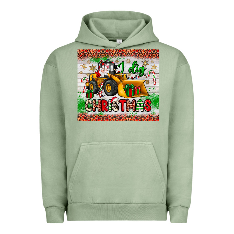 I Dig Christmas Bulldozer Santa Urban Hoodie by JahusDesignShop | Teevron