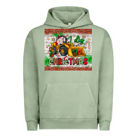 Pigment Oil Green i dig christmas bulldozer santa Urban Hoodie - JahusDesignShop