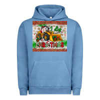 Pigment Pebble Blue i dig christmas bulldozer santa Urban Hoodie - JahusDesignShop