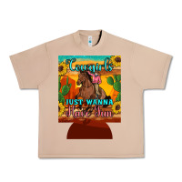 Burro cowgirls just wanna have fun 12 oz can cooler (regular) Urban Heavy Tee - Artiststas
