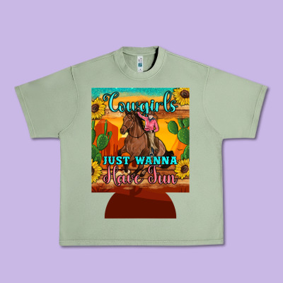 Cowgirls Just Wanna Have Fun 12 Oz Can Cooler (regular) Urban Heavy Tee Designed By Artiststas