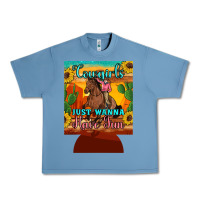 Pebble Blue cowgirls just wanna have fun 12 oz can cooler (regular) Urban Heavy Tee - Artiststas