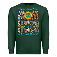 Sports Green i have three tittles mom grandma great grandma Premium Sweatshirt - Zillion Design Studio