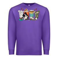 Purple alaskan border collie dog coffee cups Premium Sweatshirt - texasbilliewilder