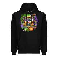 Black halloween school bus Premium Hoodie - AdoDesignShop