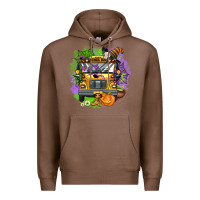 Chestnut halloween school bus Premium Hoodie - AdoDesignShop