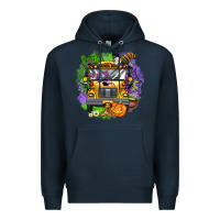 Navy halloween school bus Premium Hoodie - AdoDesignShop