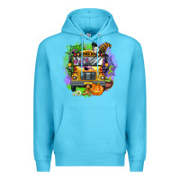 Ocean Blue halloween school bus Premium Hoodie - AdoDesignShop