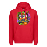 Red halloween school bus Premium Hoodie - AdoDesignShop