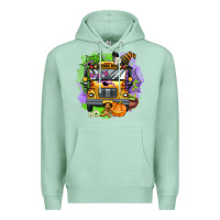 Seafoam halloween school bus Premium Hoodie - AdoDesignShop
