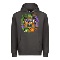 Smoke halloween school bus Premium Hoodie - AdoDesignShop