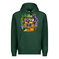 Sports Green halloween school bus Premium Hoodie - AdoDesignShop