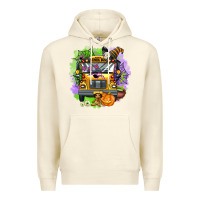 Sandshell halloween school bus Premium Hoodie - AdoDesignShop