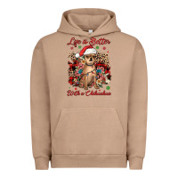 Pigment Burro christmas life is better with a chihuahua Urban Hoodie - JahusDesignShop