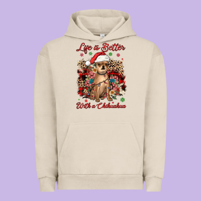 Christmas Life Is Better With A Chihuahua Urban Hoodie Designed By Jahusdesignshop