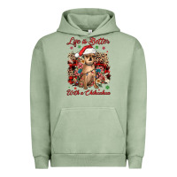 Pigment Oil Green christmas life is better with a chihuahua Urban Hoodie - JahusDesignShop