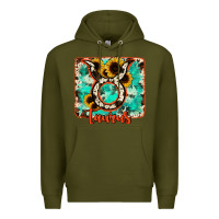 Army Green taurus turquoise cowhide Premium Hoodie - RanaPortraitStore