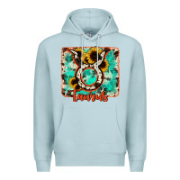 Blue Mist taurus turquoise cowhide Premium Hoodie - RanaPortraitStore