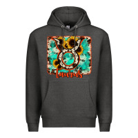 Charcoal Heather taurus turquoise cowhide Premium Hoodie - RanaPortraitStore