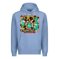 Colony Blue taurus turquoise cowhide Premium Hoodie - RanaPortraitStore