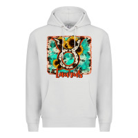 Dove Grey taurus turquoise cowhide Premium Hoodie - RanaPortraitStore