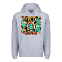 Heather Grey taurus turquoise cowhide Premium Hoodie - RanaPortraitStore