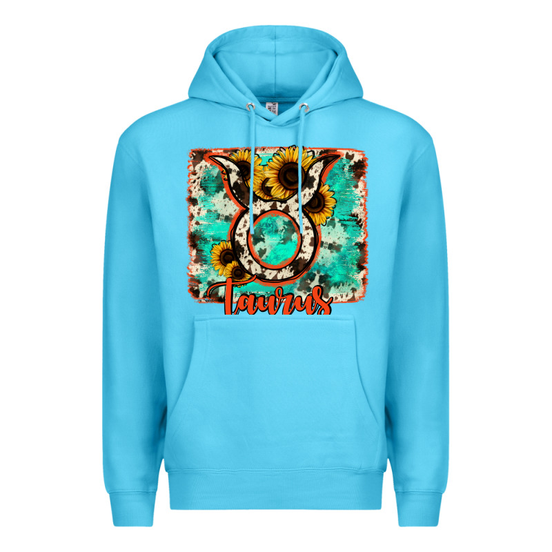 Taurus Turquoise Cowhide Premium Hoodie by RanaPortraitStore | Teevron