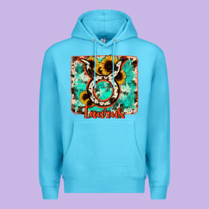 Taurus Turquoise Cowhide Premium Hoodie Designed By Ranaportraitstore