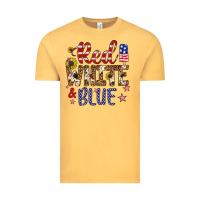 Vintage Mustard red white and blue Vintage Tee - Artiststas