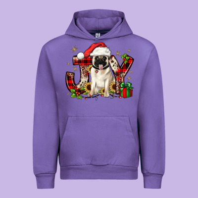 Christmas Joy Pug Urban Hoodie Designed By Jahusdesignshop