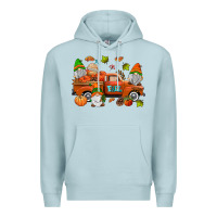 Blue Mist fall gnomes truck Premium Hoodie - AdoDesignShop