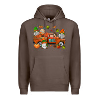 Coffee fall gnomes truck Premium Hoodie - AdoDesignShop