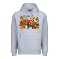 Heather Grey fall gnomes truck Premium Hoodie - AdoDesignShop