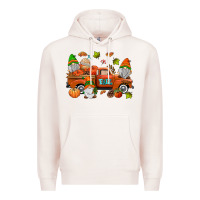 Pale Pink fall gnomes truck Premium Hoodie - AdoDesignShop