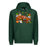 Sports Green fall gnomes truck Premium Hoodie - AdoDesignShop