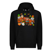 Black fall gnomes truck Premium Hoodie - AdoDesignShop