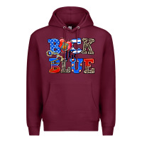 Burgundy back the blue Premium Hoodie - AdoDesignShop