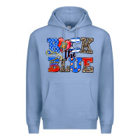 Colony Blue back the blue Premium Hoodie - AdoDesignShop