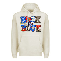 Oatmeal Heather back the blue Premium Hoodie - AdoDesignShop