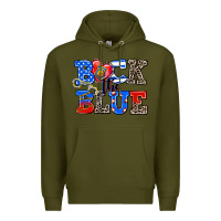 Army Green back the blue Premium Hoodie - AdoDesignShop